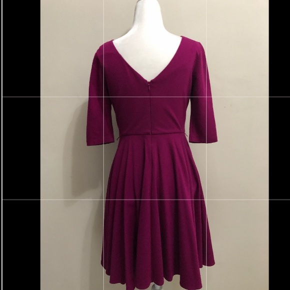 Midi Length Fuscia Dress - Picture 3 of 4